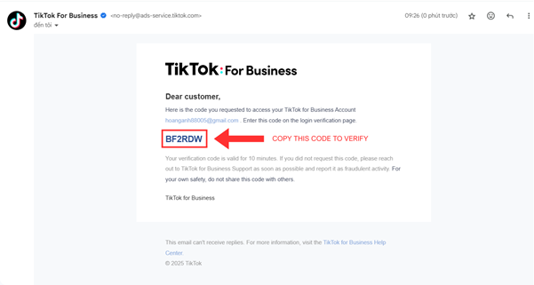 Tikasol TikTok Agency Email Verification Success - Successful email verification for TikTok ad account, TikTok advertising registration confirmed, TikTok agency verification complete