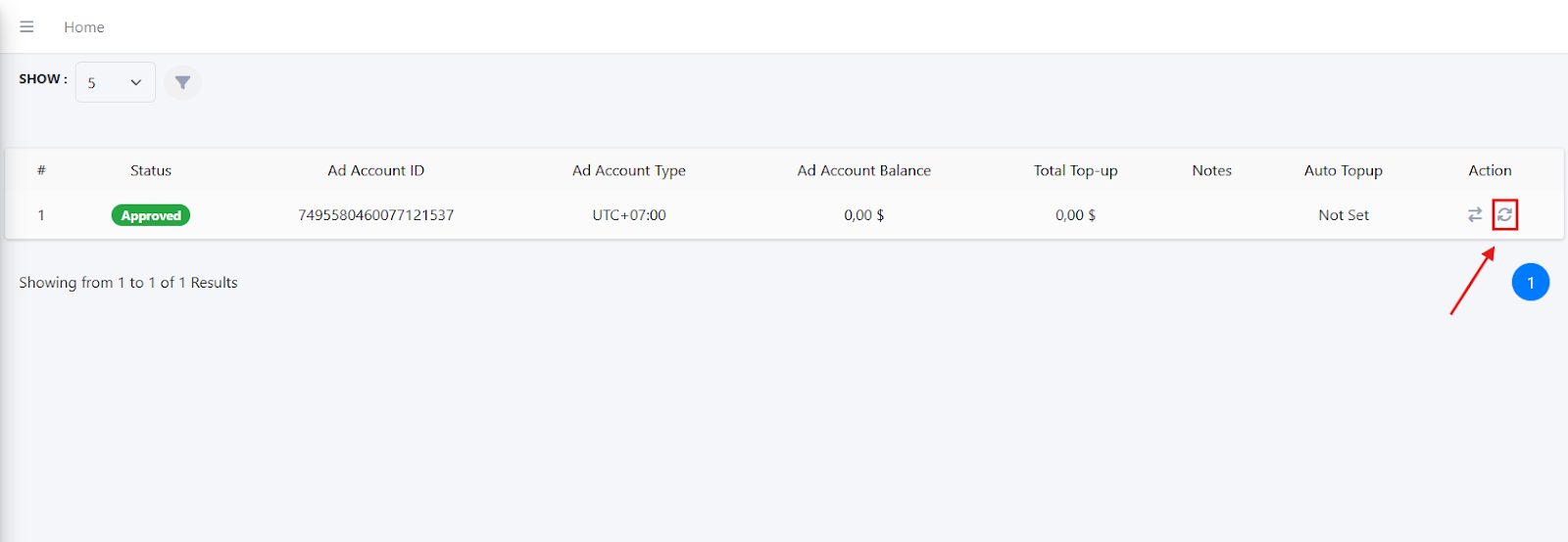 Tikasol Auto Top-Up Action Button - Automatic balance top-up, auto recharge feature, Tikasol account funding, quick top-up button