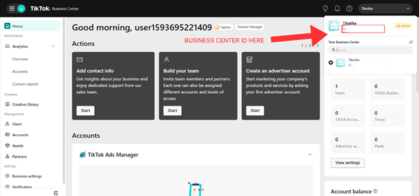 Tikasol TikTok Agency Business Center ID Location - Find TikTok business center ID, locate business center ID for TikTok ads, TikTok agency business center guide