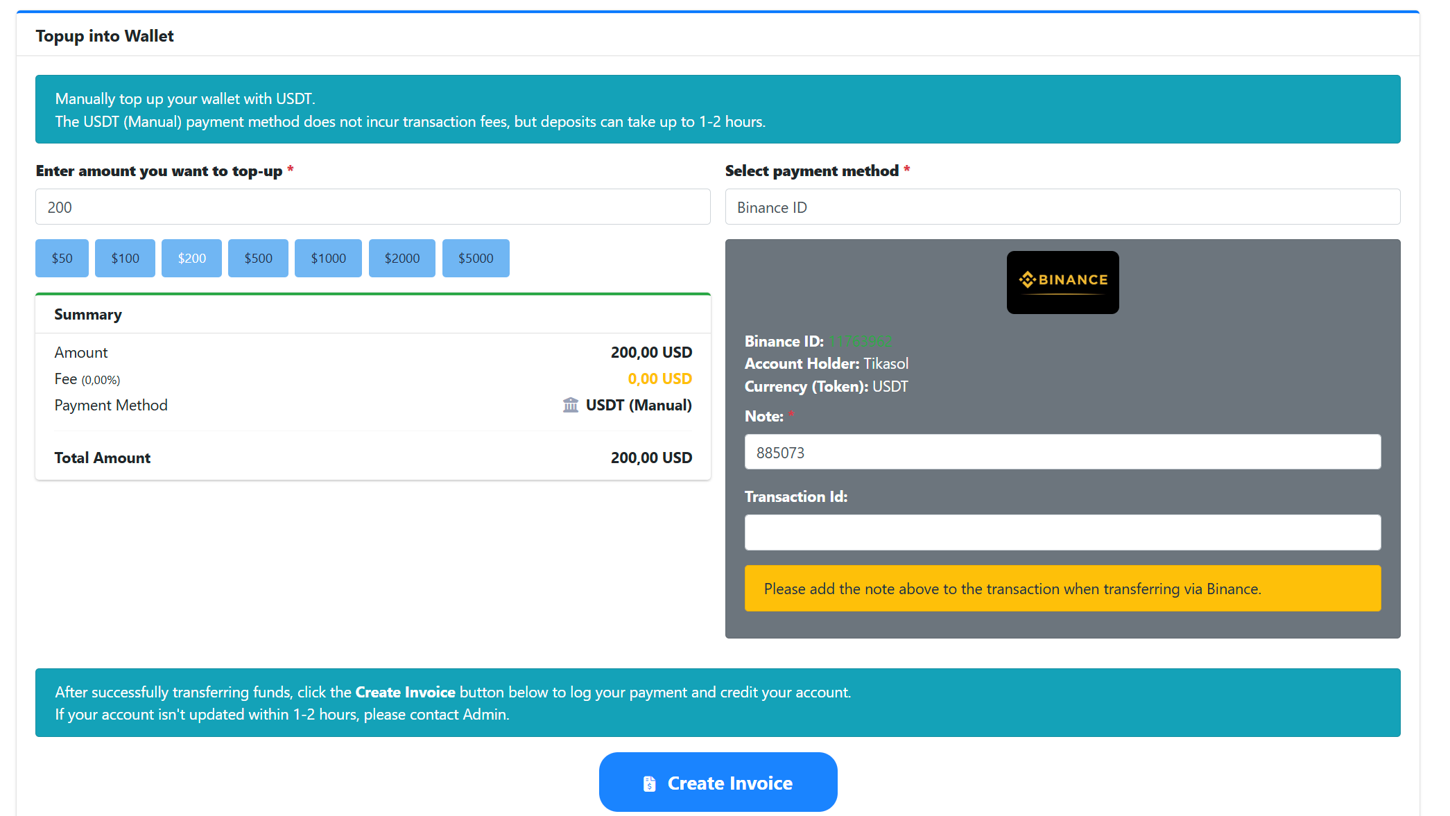 Tikasol transaction wallet information, view details and manage your financial activities